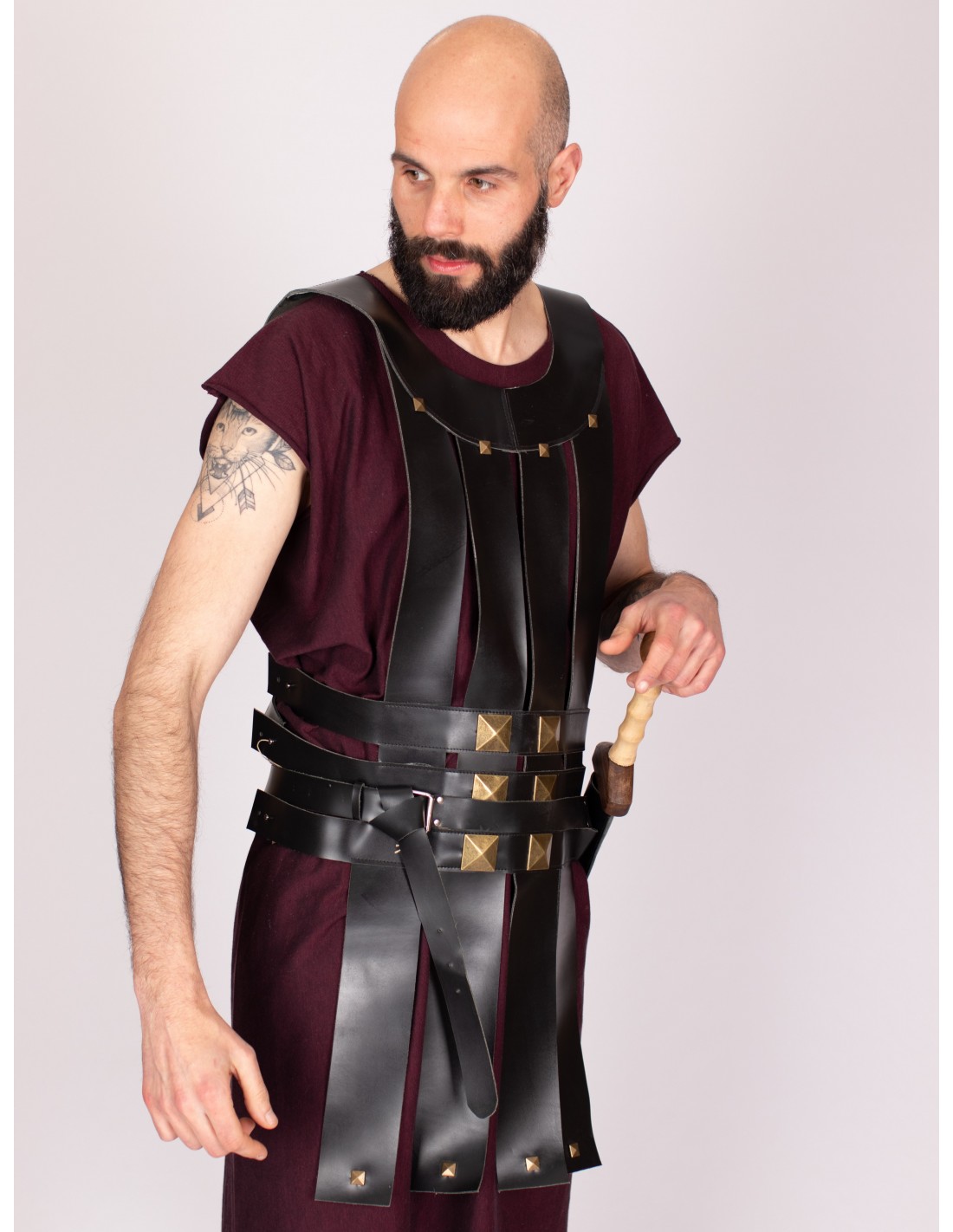 Roman soldier leather armor with strips